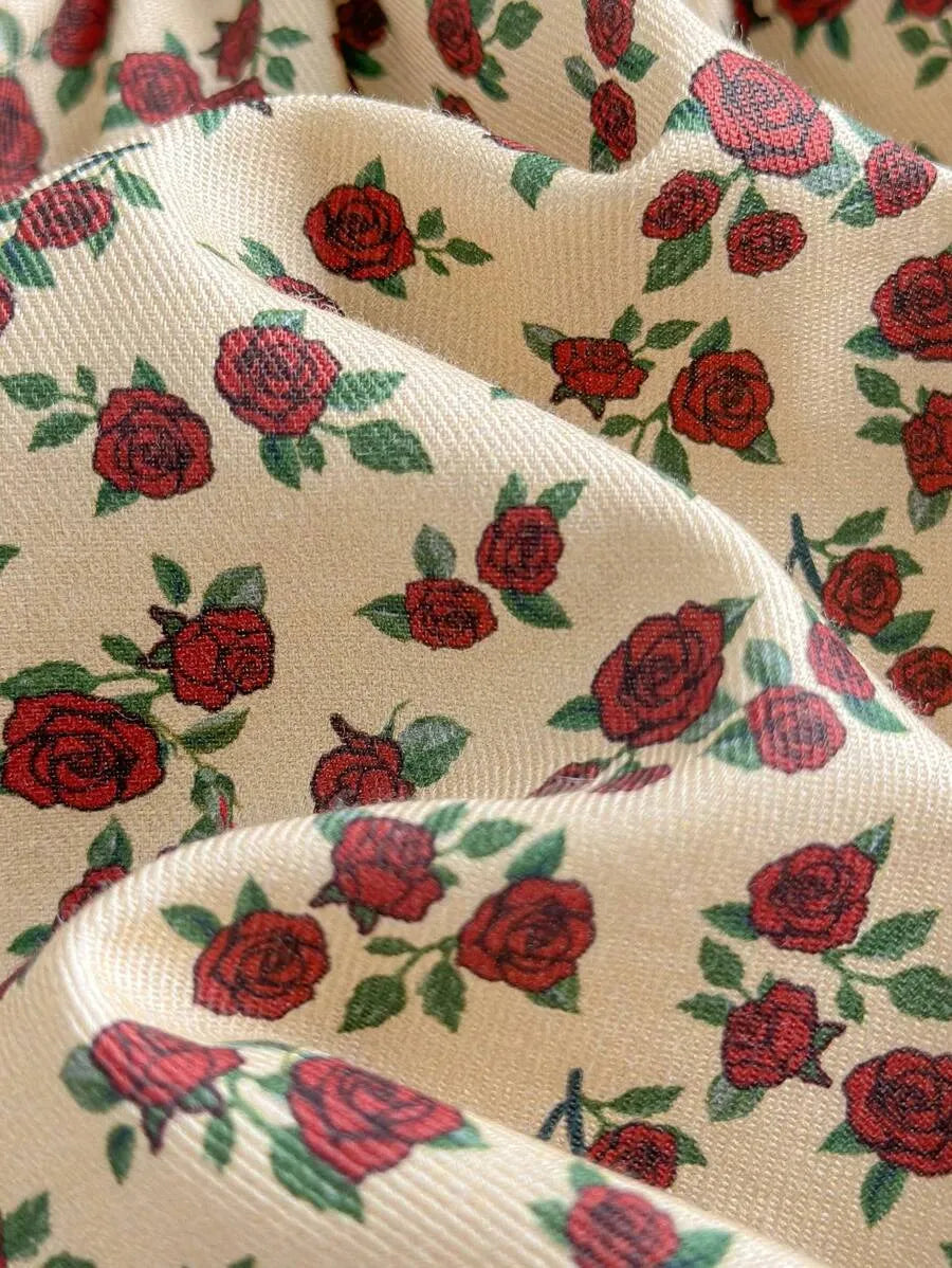 vestido floral infantil manga longa com laço marrom para meninas de 6 meses a 3 anos Varialle