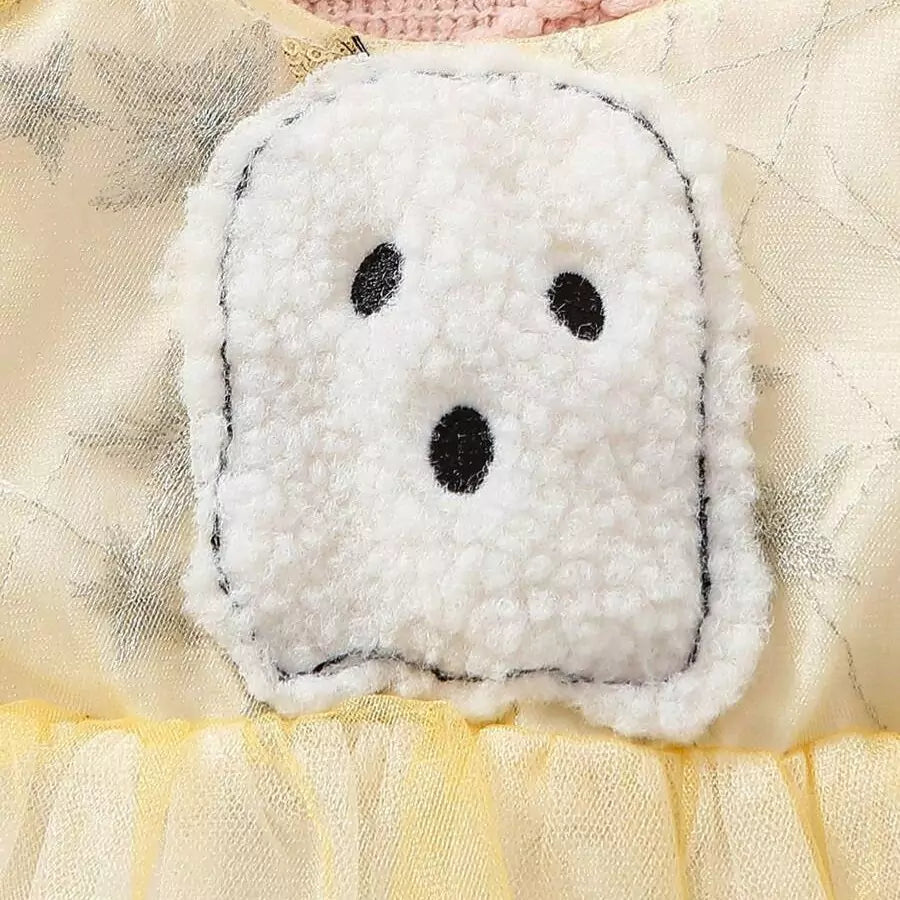 Fantasia Infantil Feminina Halloween Fantasminha Bebê 6 a 24 Meses