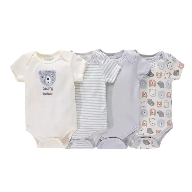 Kit 4 Bodies Bebê 100% Algodão Manga Curta - Bebilu - Varialle