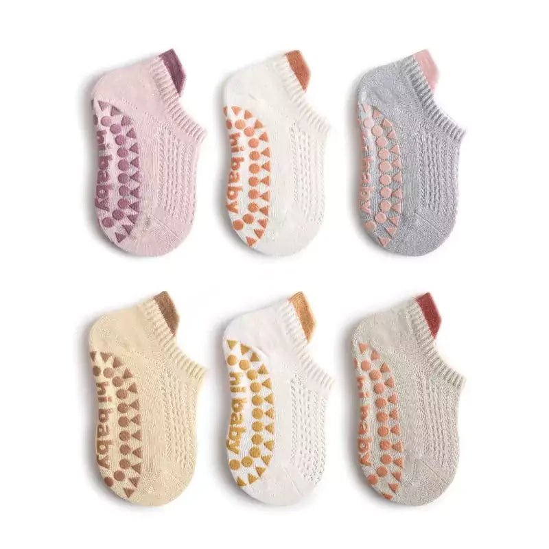 Kit Premium 6 Pares - Meia Antiderrapante Respirável para Bebê ComfortStep - Varialle