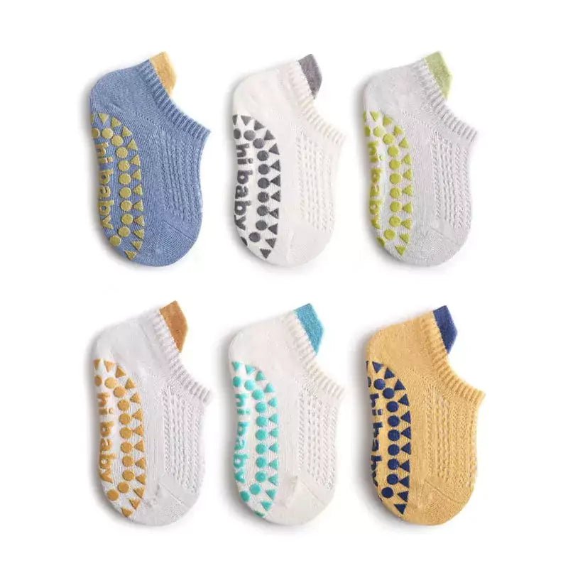 Kit Premium 6 Pares - Meia Antiderrapante Respirável para Bebê ComfortStep - Varialle