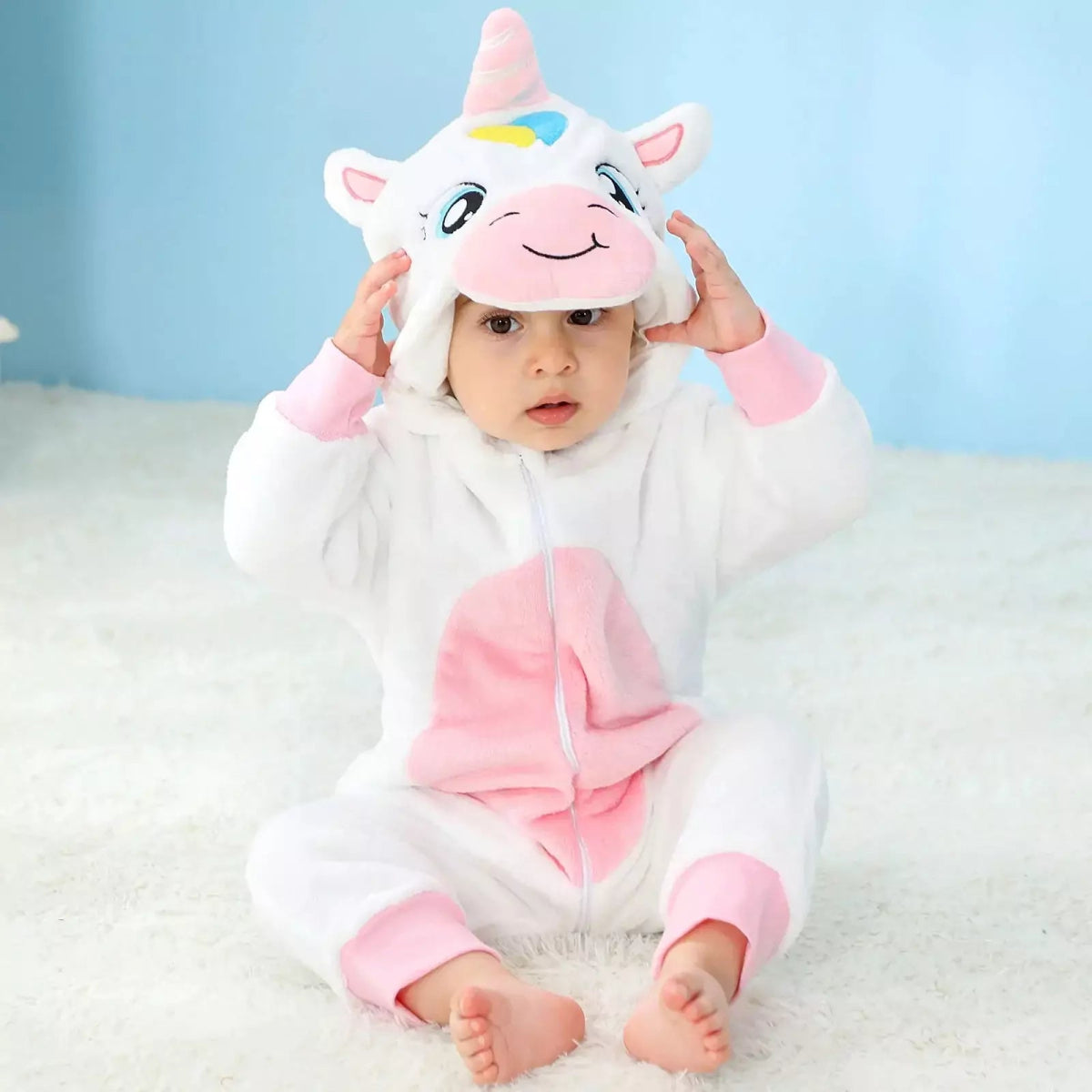 Macacão Pijama Infantil de Bichinhos com Capuz - Zoo Baby - Varialle