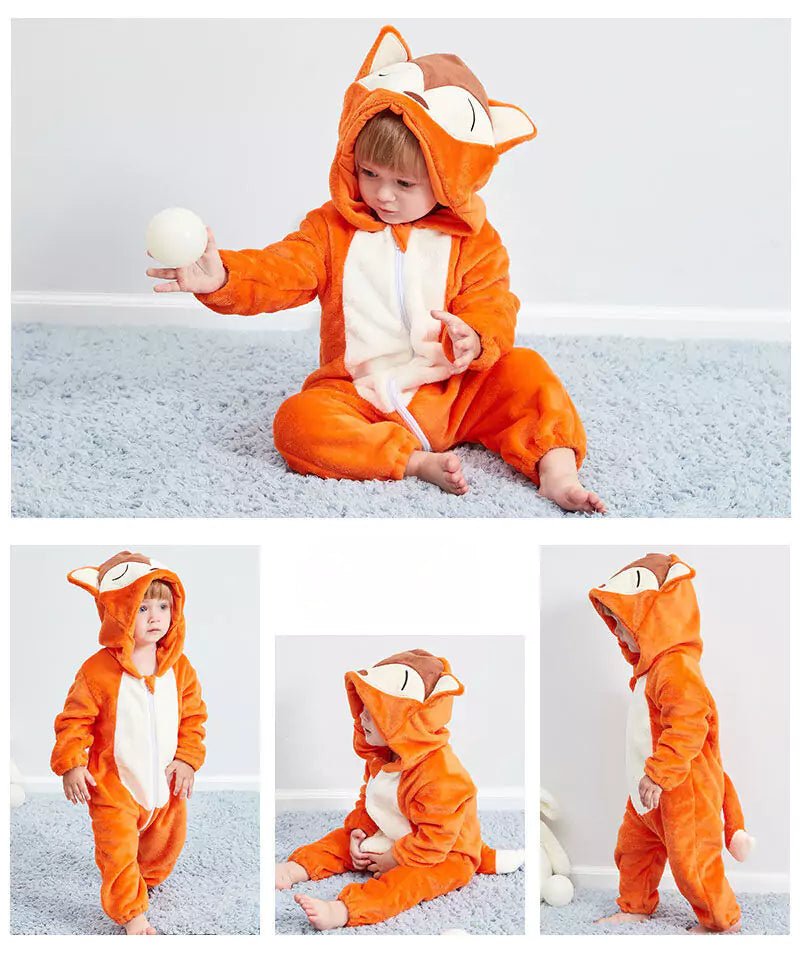 Macacão Pijama Infantil de Bichinhos com Capuz - Zoo Baby - Varialle