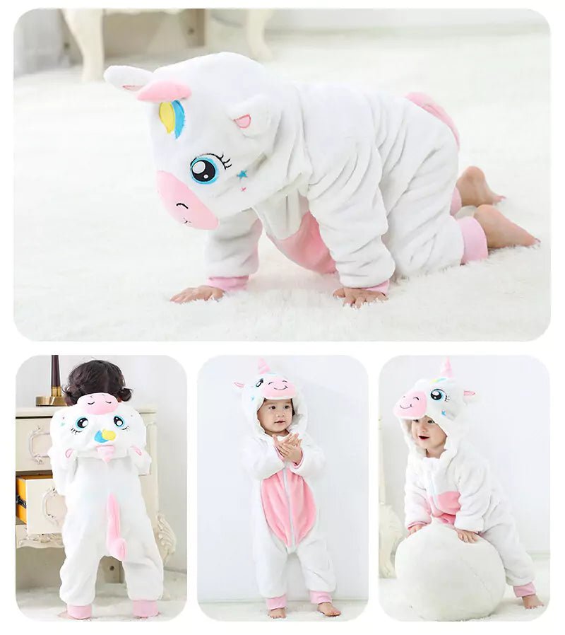 Macacão Pijama Infantil de Bichinhos com Capuz - Zoo Baby - Varialle