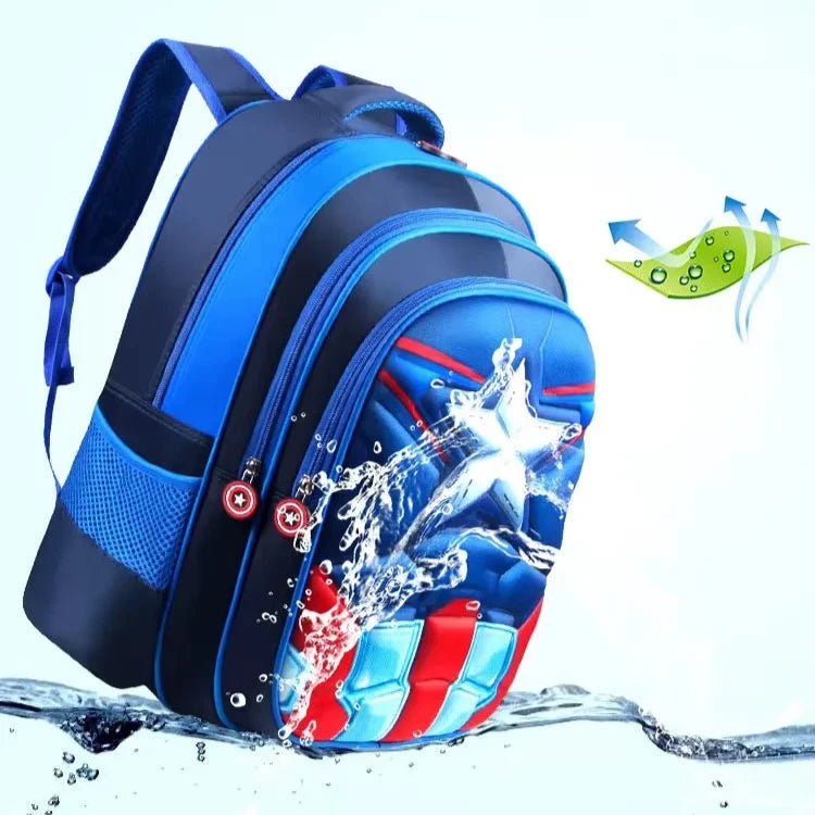 Mochila Infantil 3D à Prova d'Água Capitão América - Varialle