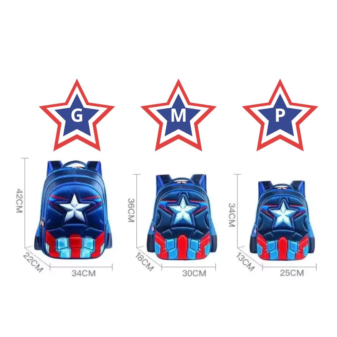 Mochila Infantil 3D à Prova d'Água Capitão América - Varialle