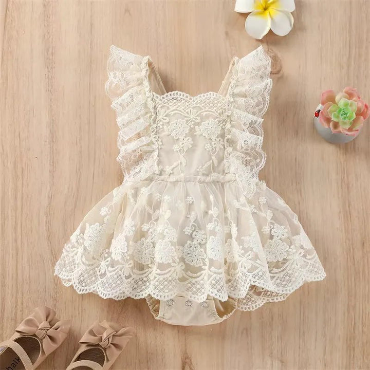 Romper de Renda Floral para Bebês Meninas 3 a 24 Meses - Varialle