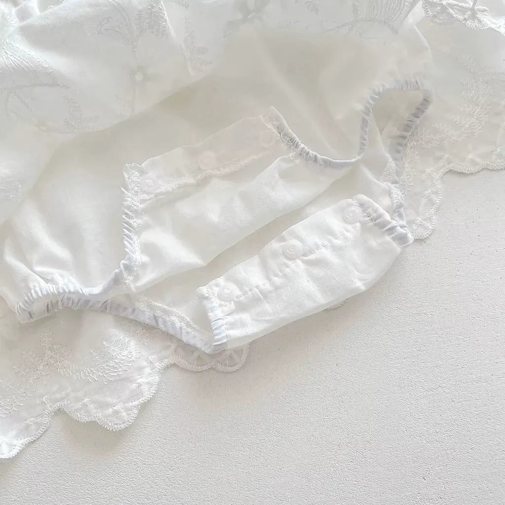 Romper para Bebê Bordado em Algodão com Manga Curta - Varialle