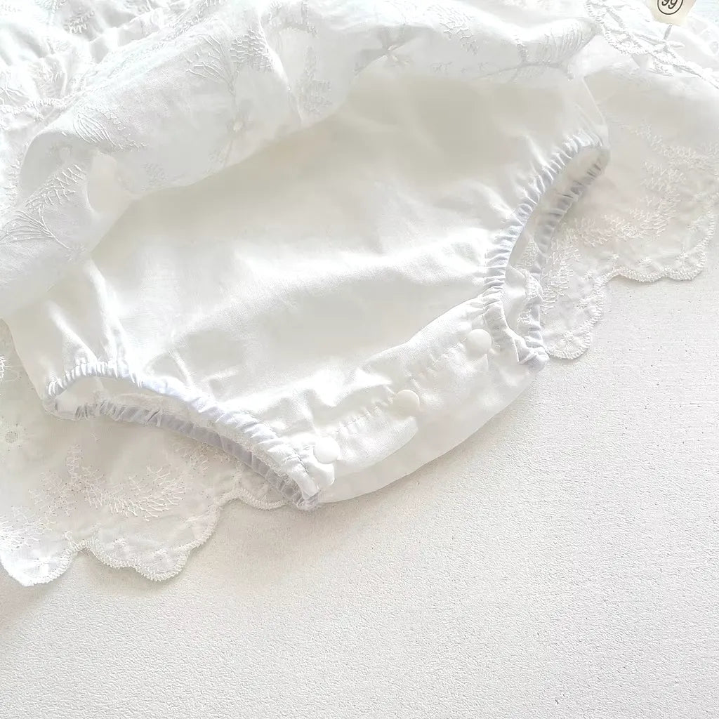 Romper para Bebê Bordado em Algodão com Manga Curta - Varialle