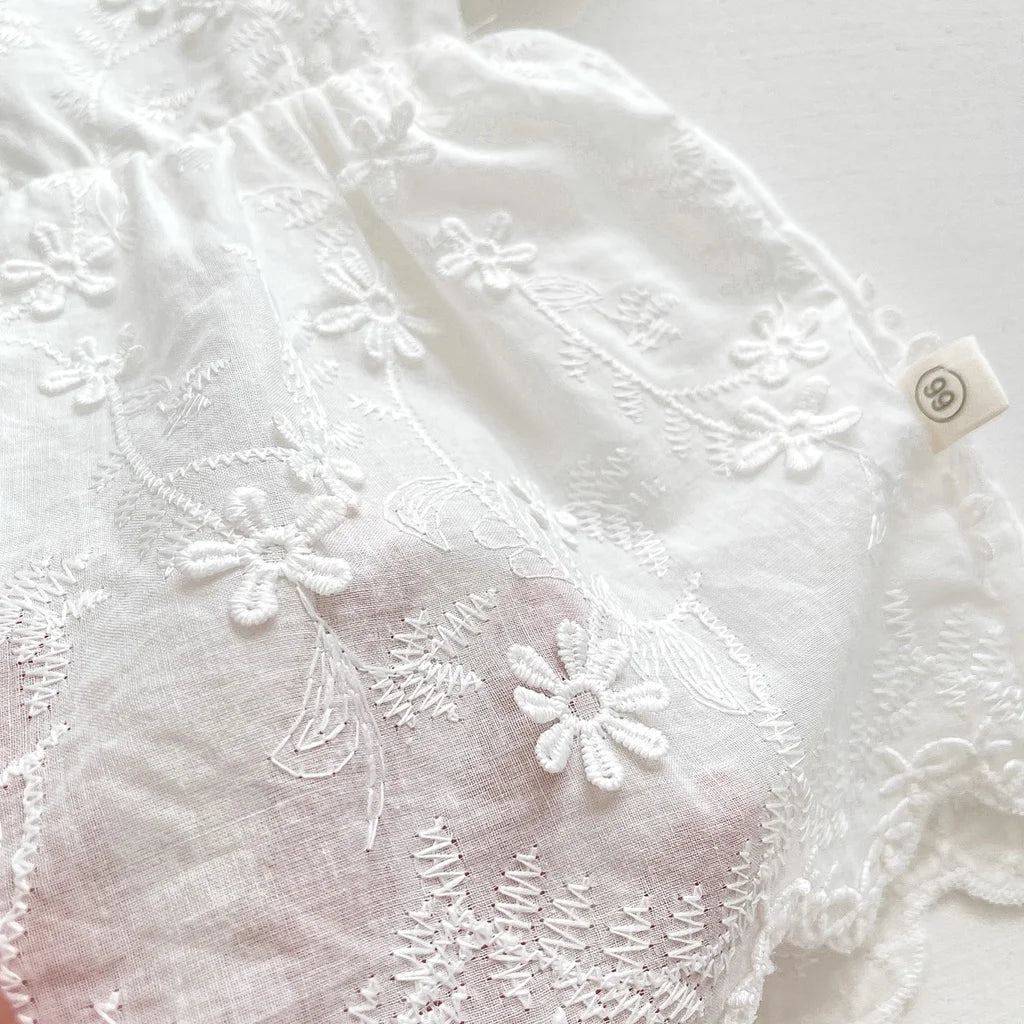 Romper para Bebê Bordado em Algodão com Manga Curta - Varialle