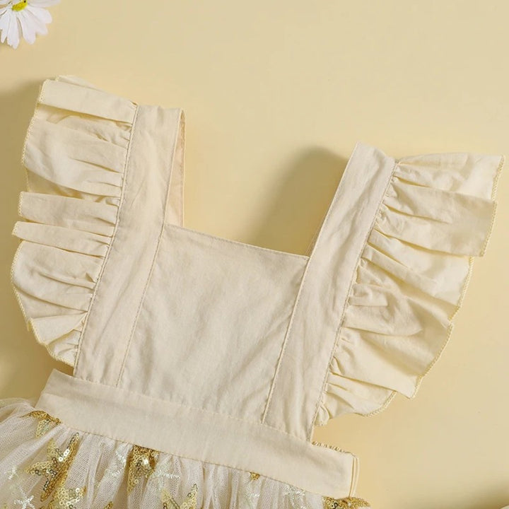 Vestido Bebê Menina com Saia de Tule e Bordado de Estrelas - 6 a 24 Meses - Varialle