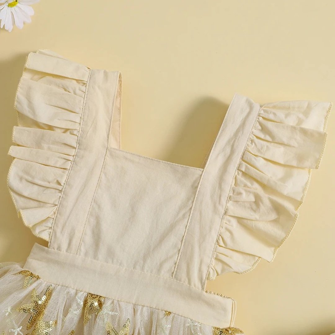 Vestido Bebê Menina com Saia de Tule e Bordado de Estrelas - 6 a 24 Meses - Varialle