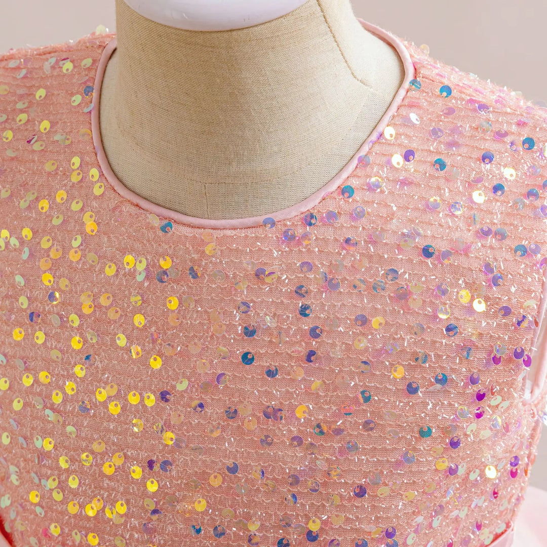 Vestido de Festa Infantil com Lantejoulas e Flores - Varialle