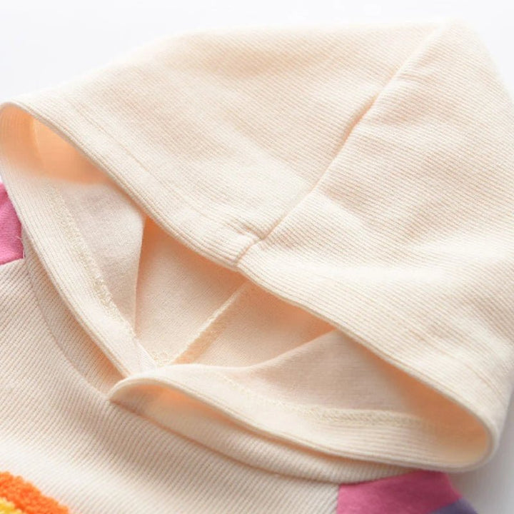 Vestido Infantil Arco - Íris com Capuz - Primavera e Outono - Varialle