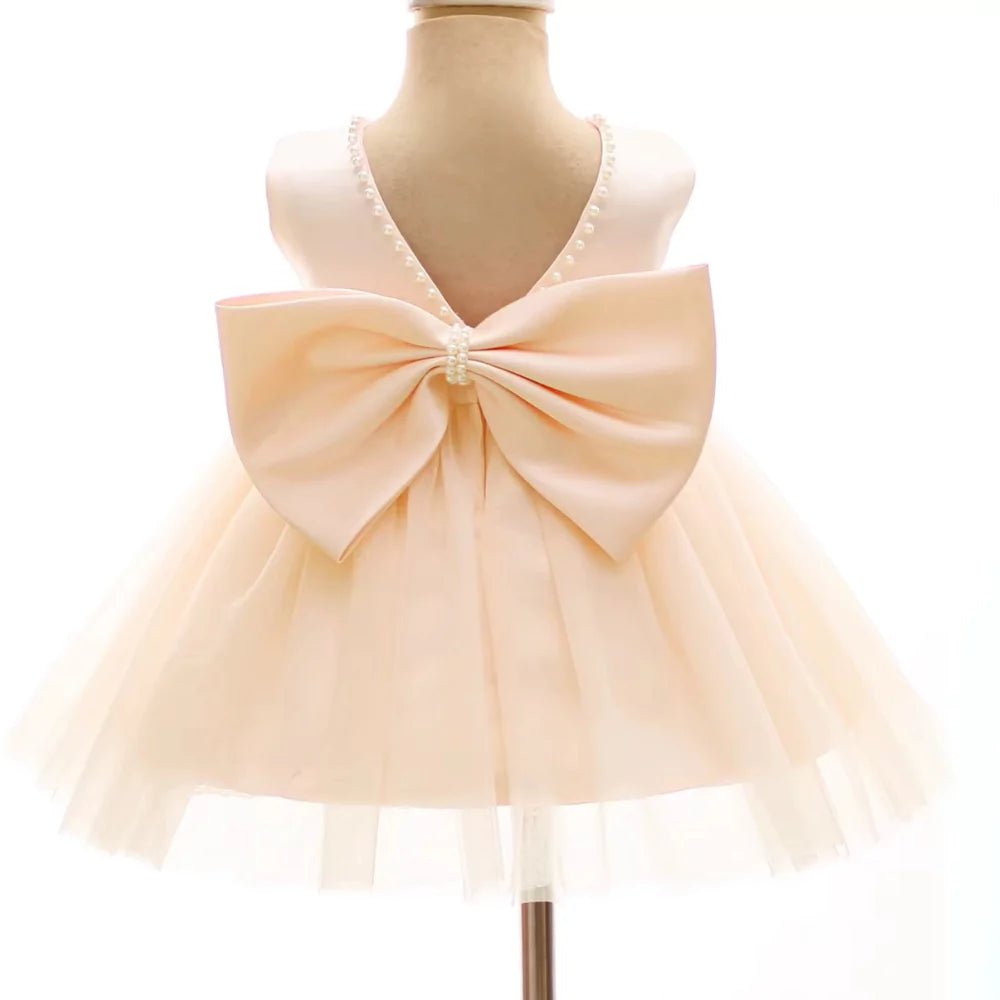 Vestido Infantil com Laço e Pérolas - Varialle