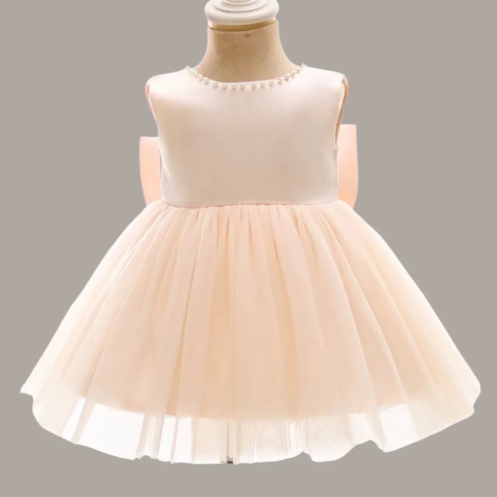 Vestido Infantil com Laço e Pérolas - Varialle