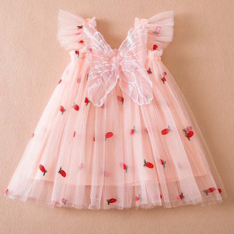 Vestido Infantil de Verão com Asas de Borboleta - Varialle