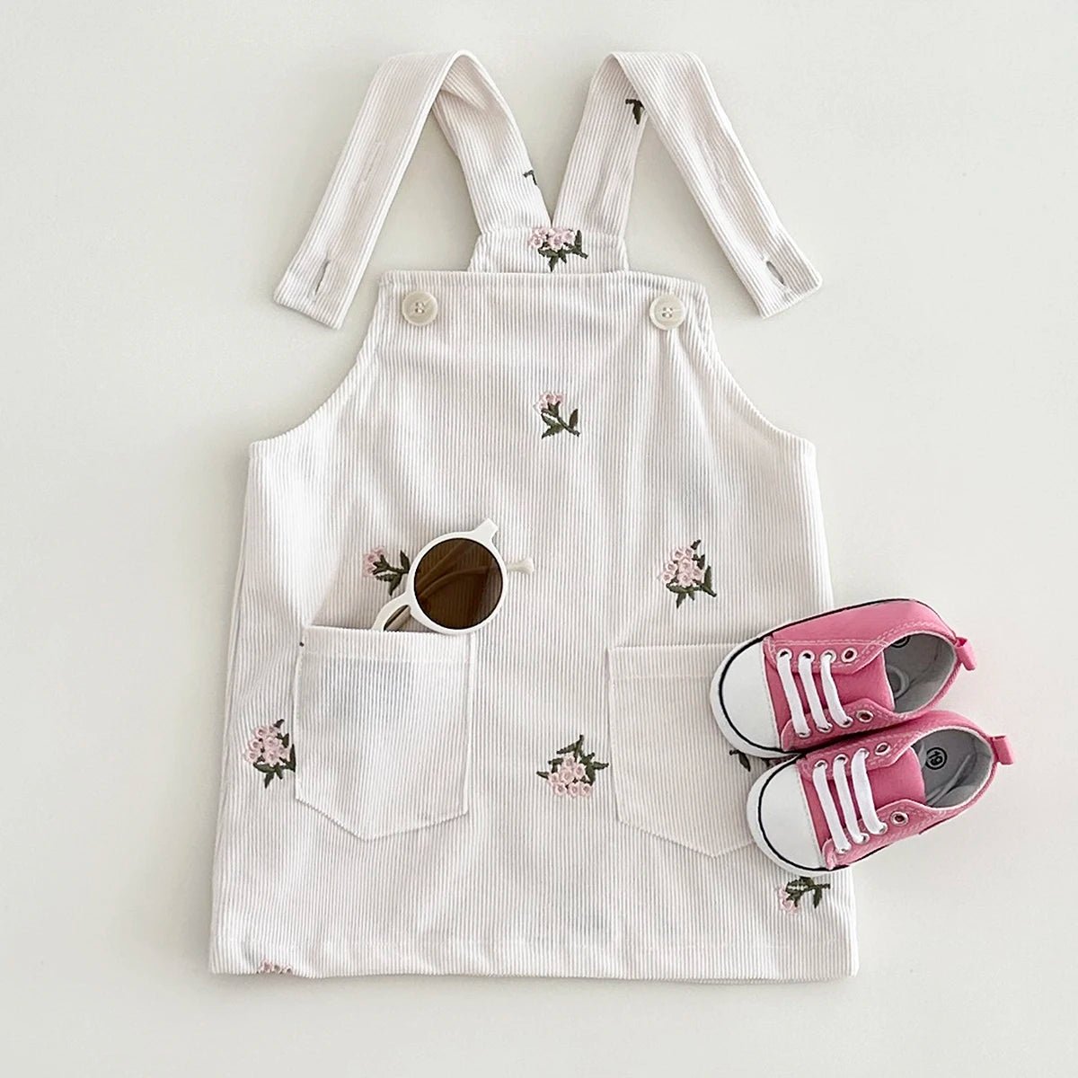 Vestido Infantil de Verão com Bordados Florais - Varialle