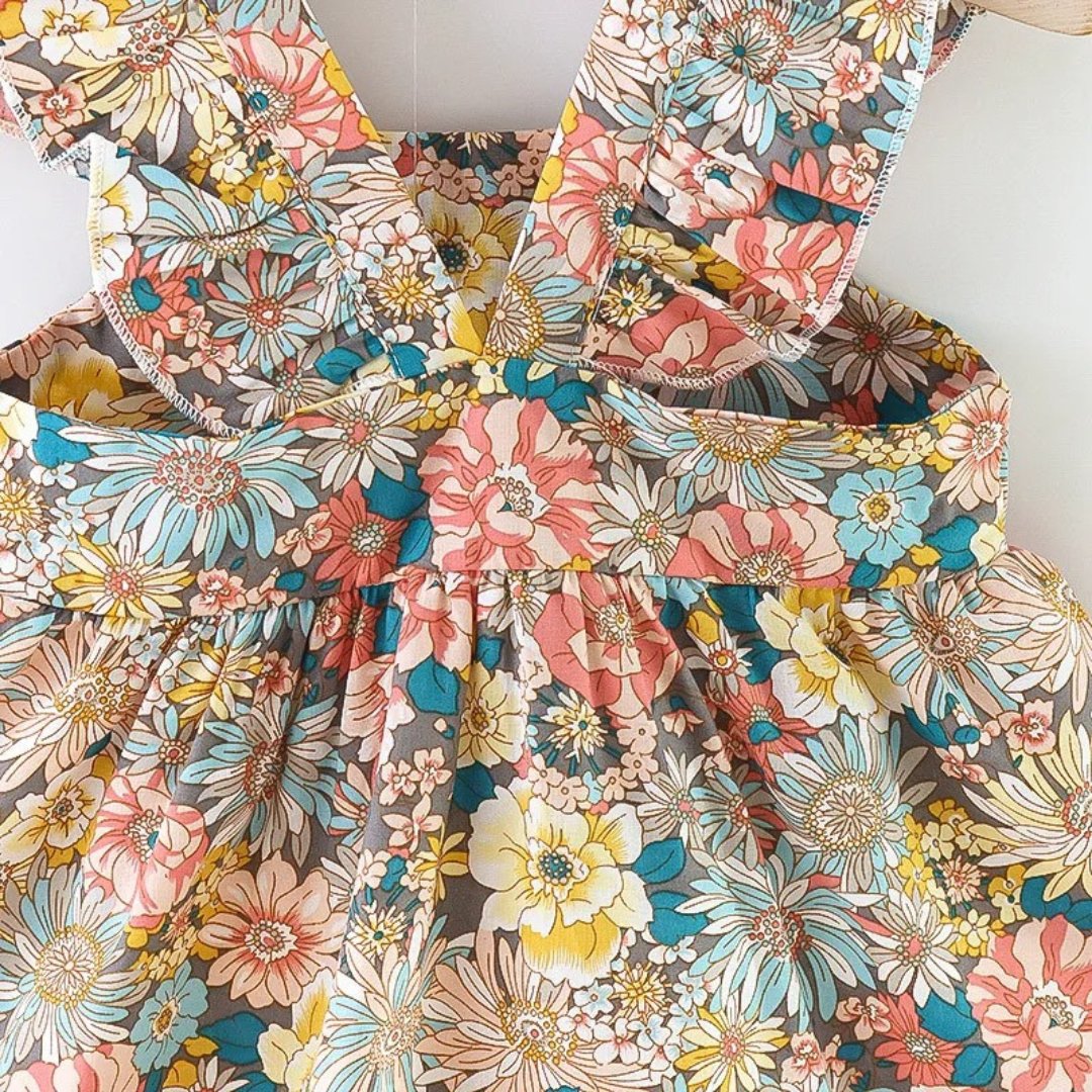 Vestido Infantil em Algodão com Bolsa de Palha - Vestita - Varialle