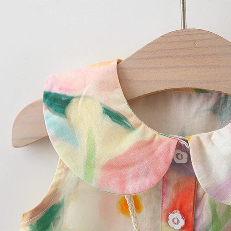 Vestido Infantil Floral Colorido com Bolsa - Varialle