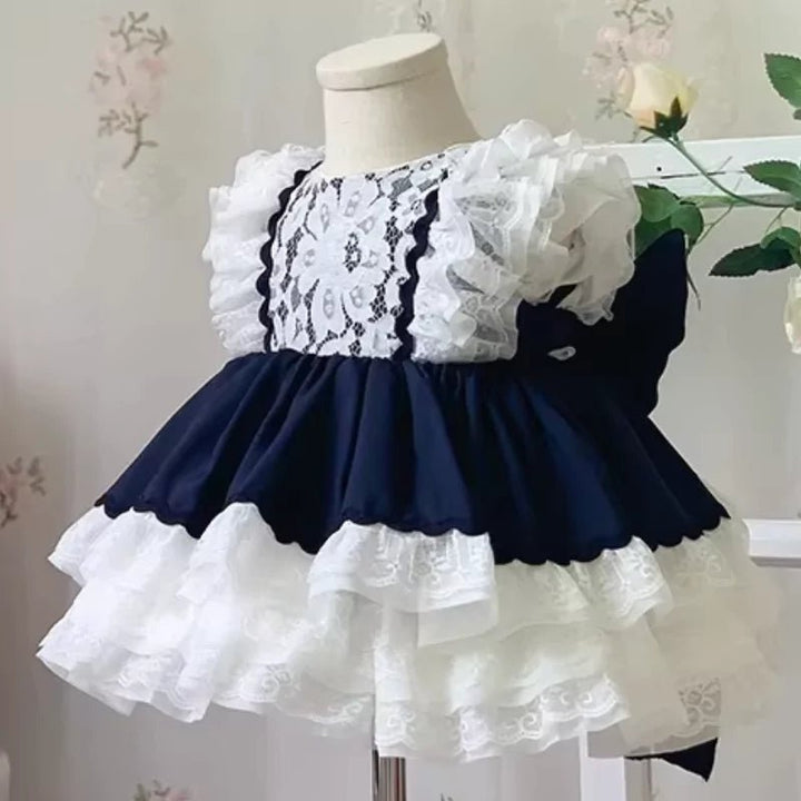 Vestido Infantil Lolita Vintage com Laço 1 a 8 Anos - Varialle