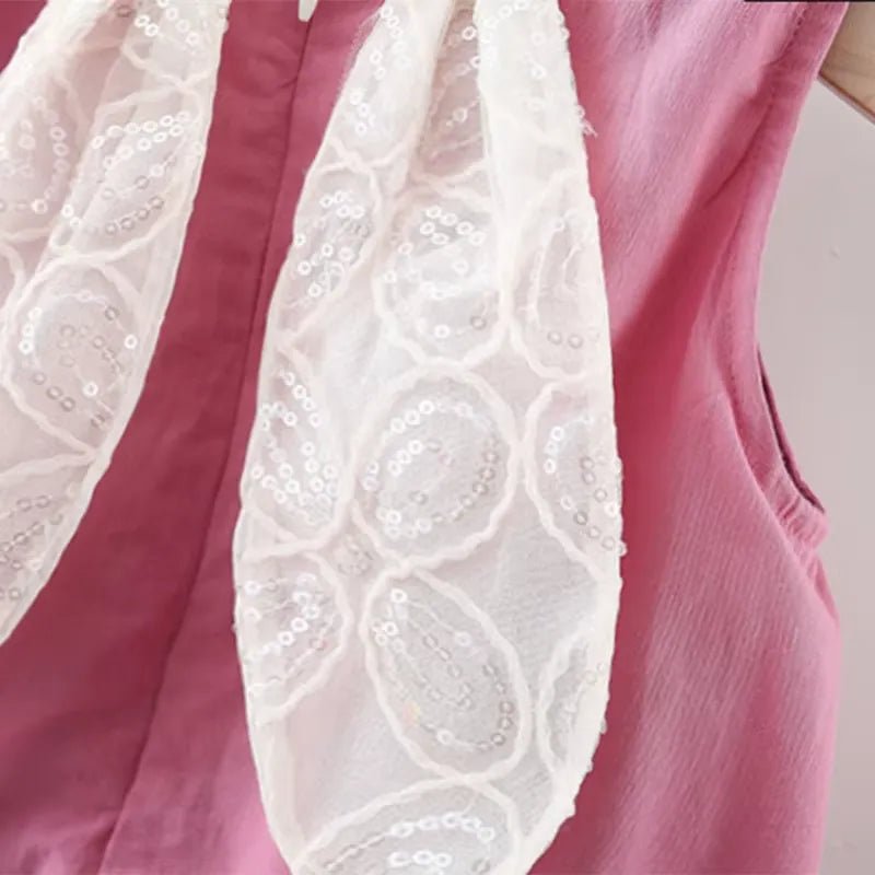 Vestido Infantil Sem Mangas Coelhinho 9 Meses a 4 Anos - Varialle