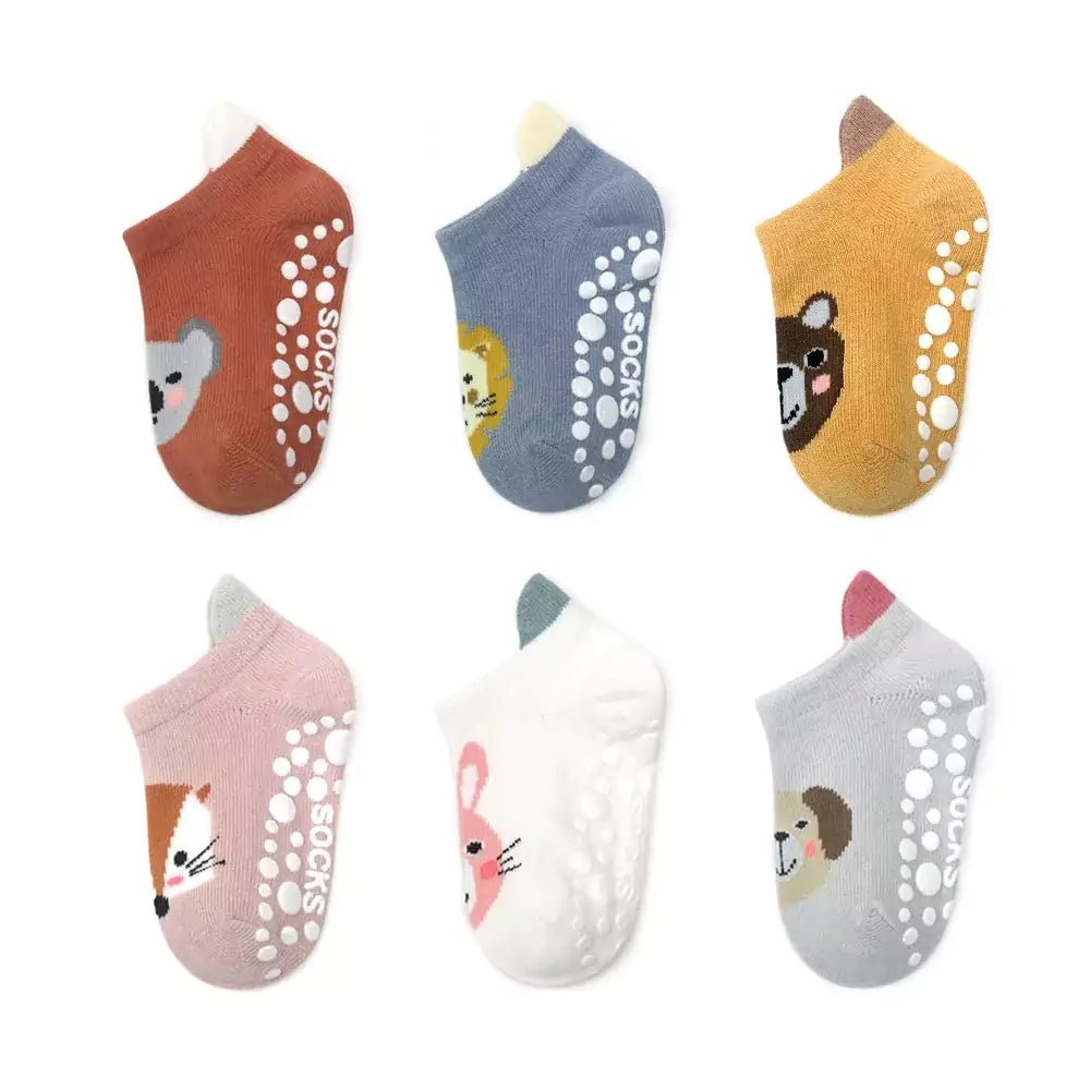 6 Pares - Meia Antiderrapante para Bebê - BabyPaw - Varialle