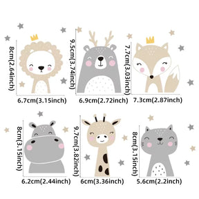 Adesivos de Parede Infantil Animais Fofos Leve 6 Pague 5 Varialle