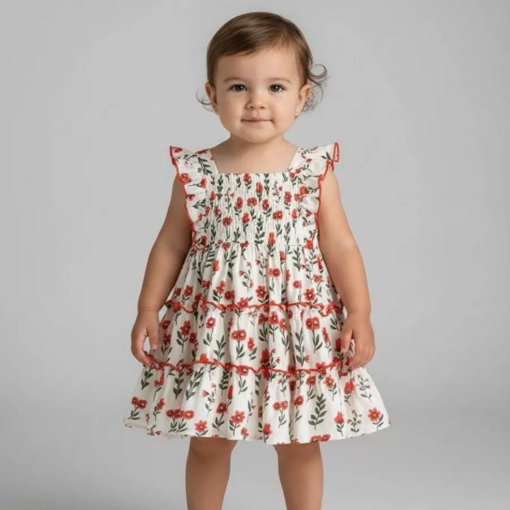 Vestido Infantil Encanto Floral 6M a 3A - Ideal Para o Verão