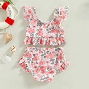 Biquíni Infantil Estampado com Babados 6 Meses a 3 Anos - Varialle