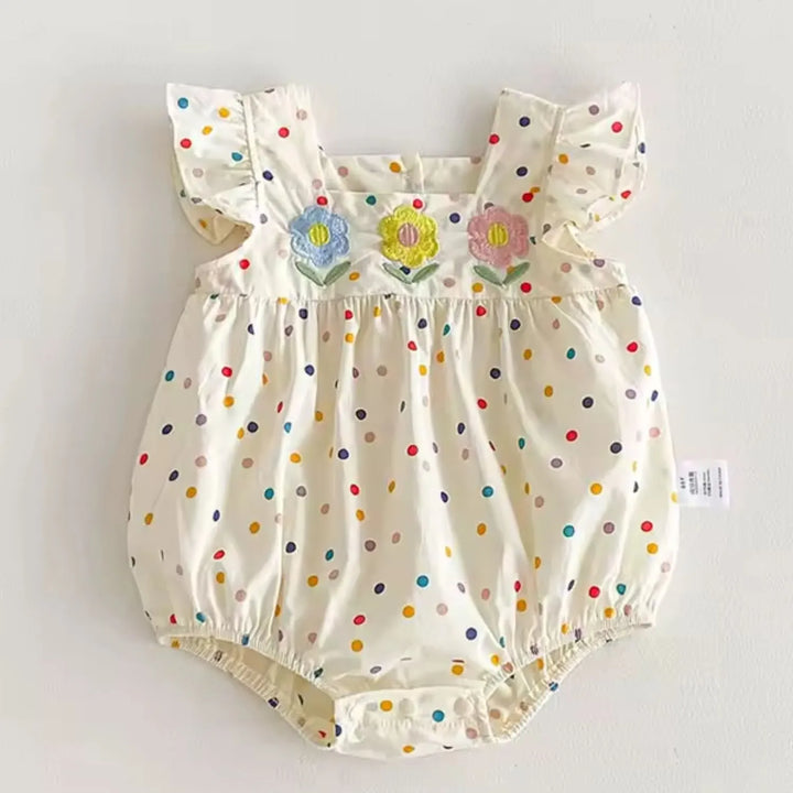 Body Bebê Menina em Algodão com Bordado Floral 3 a 24 Meses - Varialle