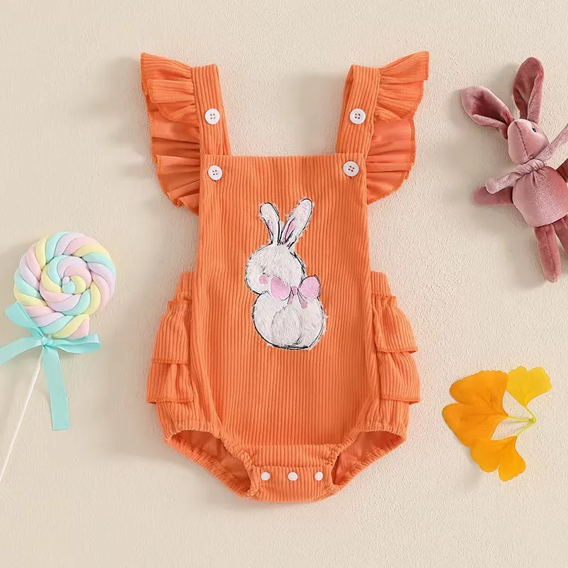 Body Bebê Menina com Bordado de Coelho Charmoso 0 a 18 Meses Varialle 