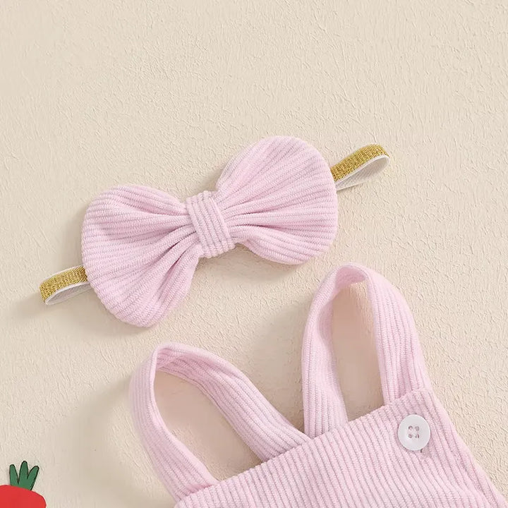 Body Infantil Coelhinho com Pompom e Headband 0 a 18 Meses Varialle