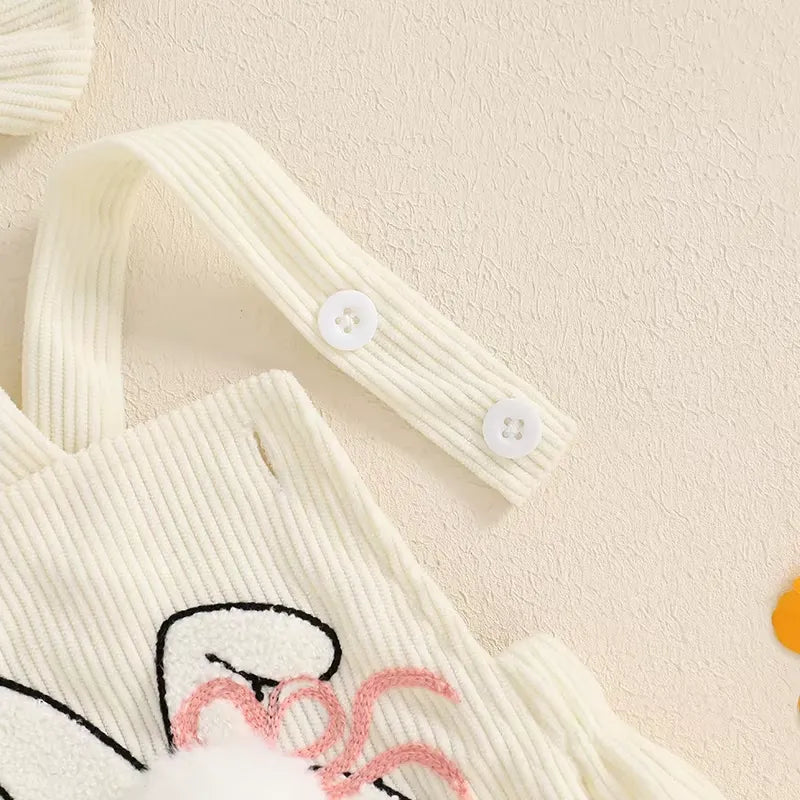 Body Infantil Coelhinho com Pompom e Headband 0 a 18 Meses Varialle