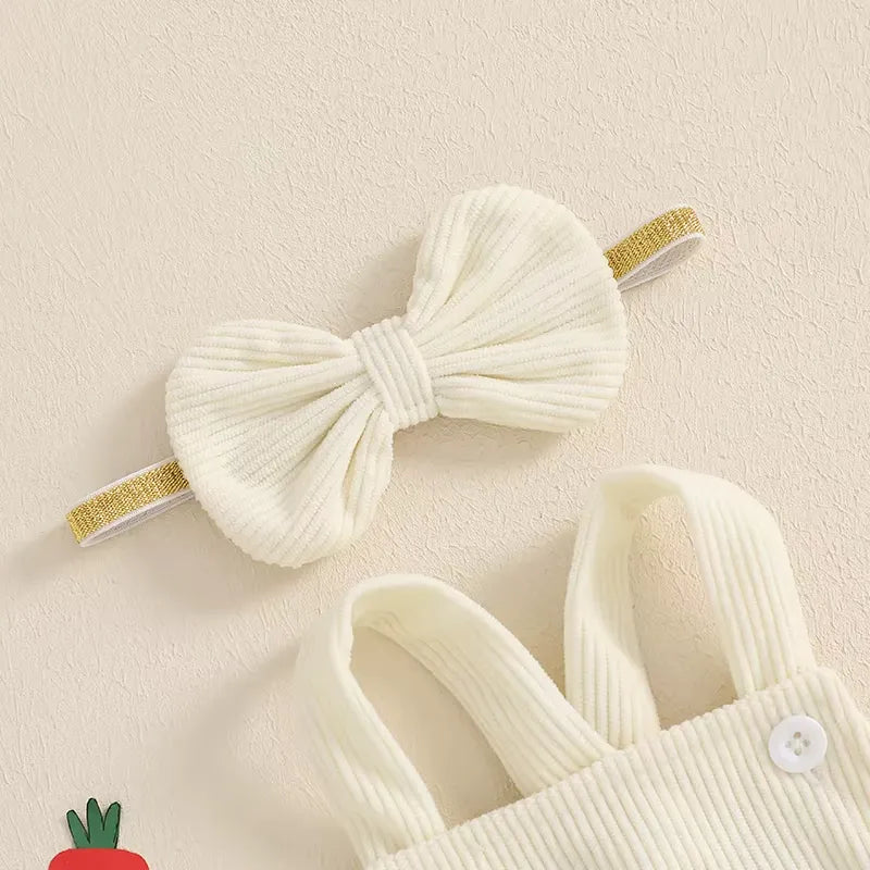 Body Infantil Coelhinho com Pompom e Headband 0 a 18 Meses Varialle
