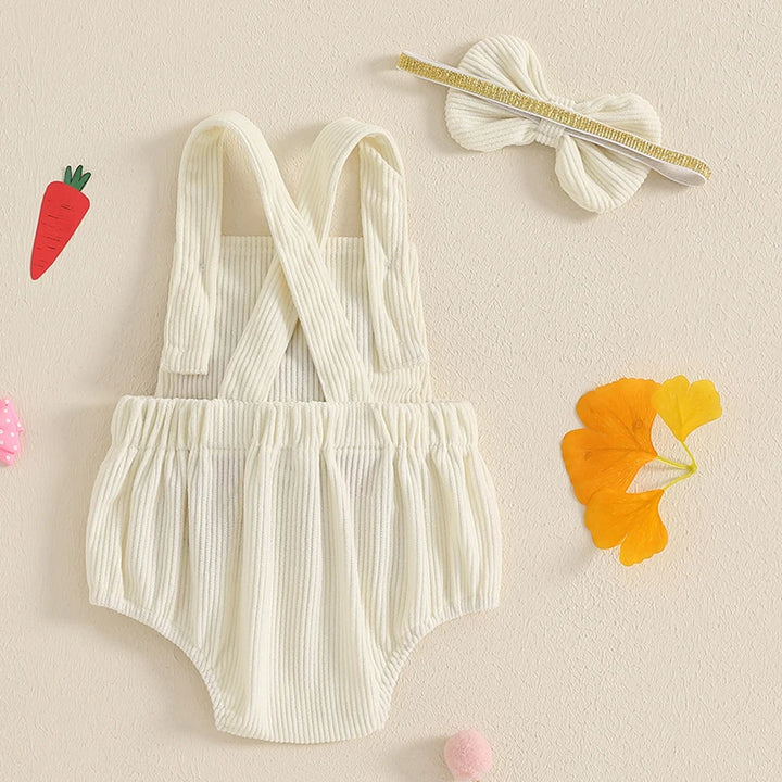 Body Infantil Coelhinho com Pompom e Headband 0 a 18 Meses Varialle