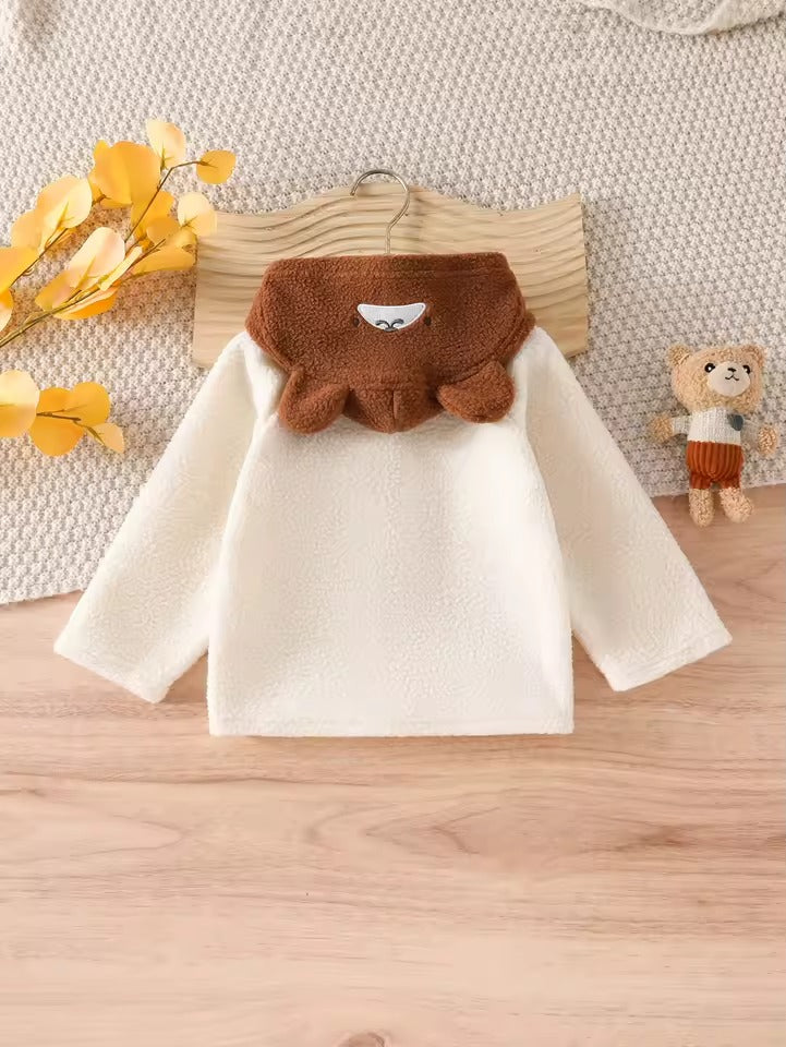 Casaco Infantil de Inverno Ursinho com Capuz 9M a 5A