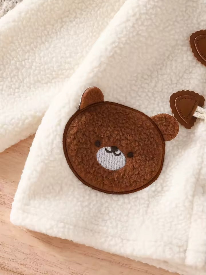 Casaco Infantil de Inverno Ursinho com Capuz 9M a 5A