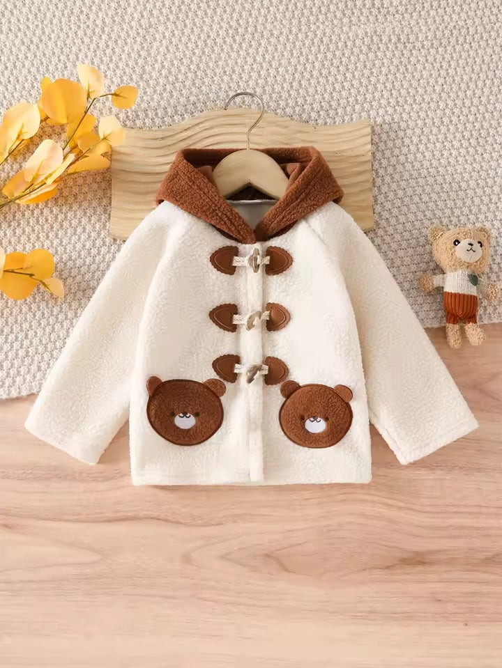 Casaco Infantil de Inverno Ursinho com Capuz 9M a 5A