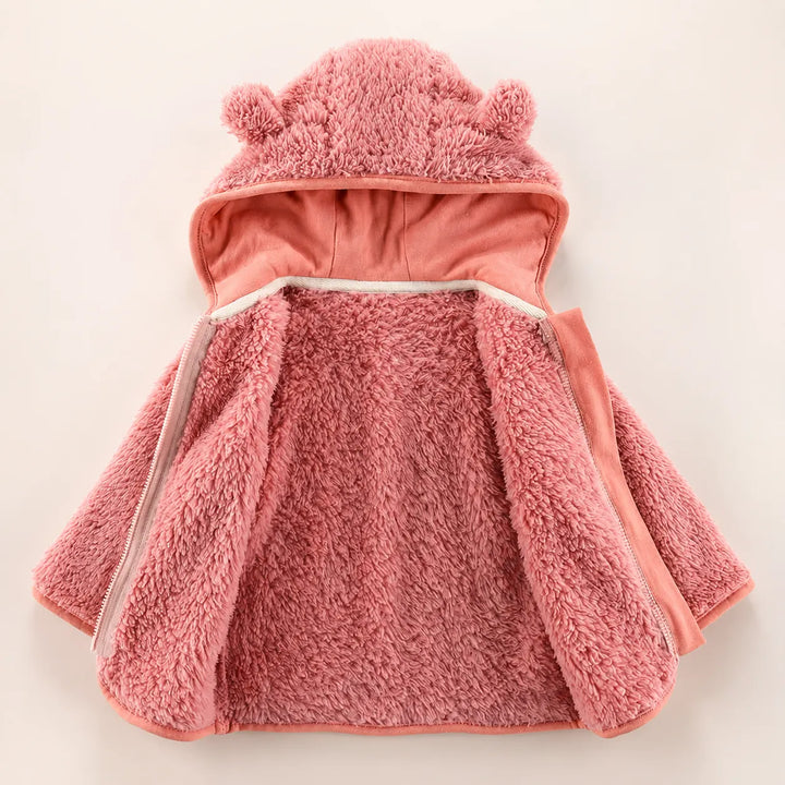 Casaco Infantil de Pelúcia Com Capuz (Unissex)