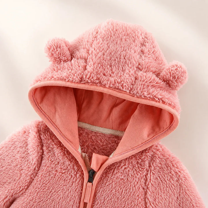 Casaco Infantil de Pelúcia Com Capuz (Unissex)
