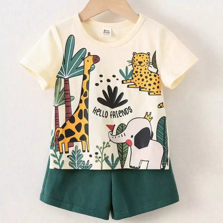 Conjunto Infantil Masculino Amigos da Selva 6 Meses a 3 Anos