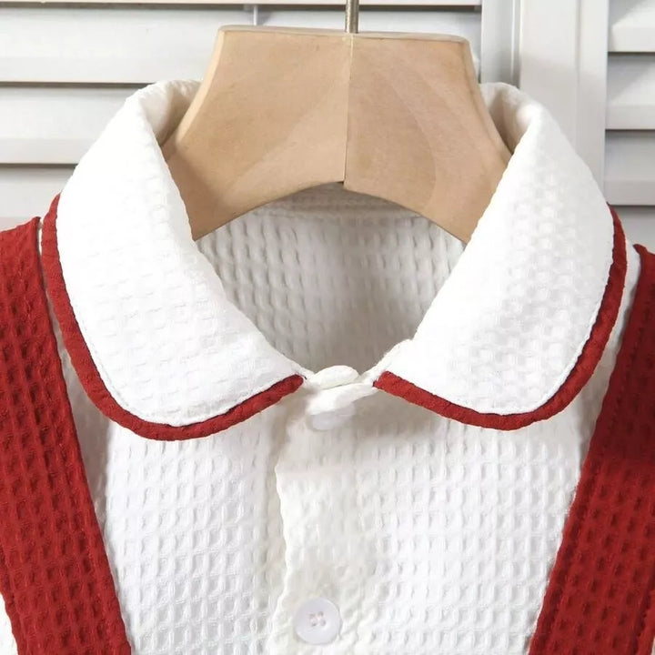 Conjunto Infantil Masculino Lord 1-18M - Camisa Polo e Bermuda Suspensório