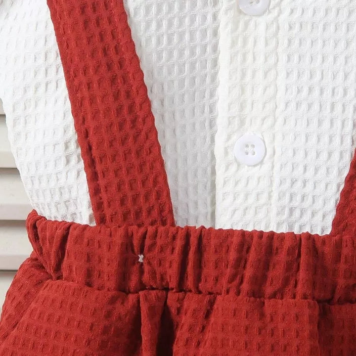 Conjunto Infantil Masculino Lord 1-18M - Camisa Polo e Bermuda Suspensório