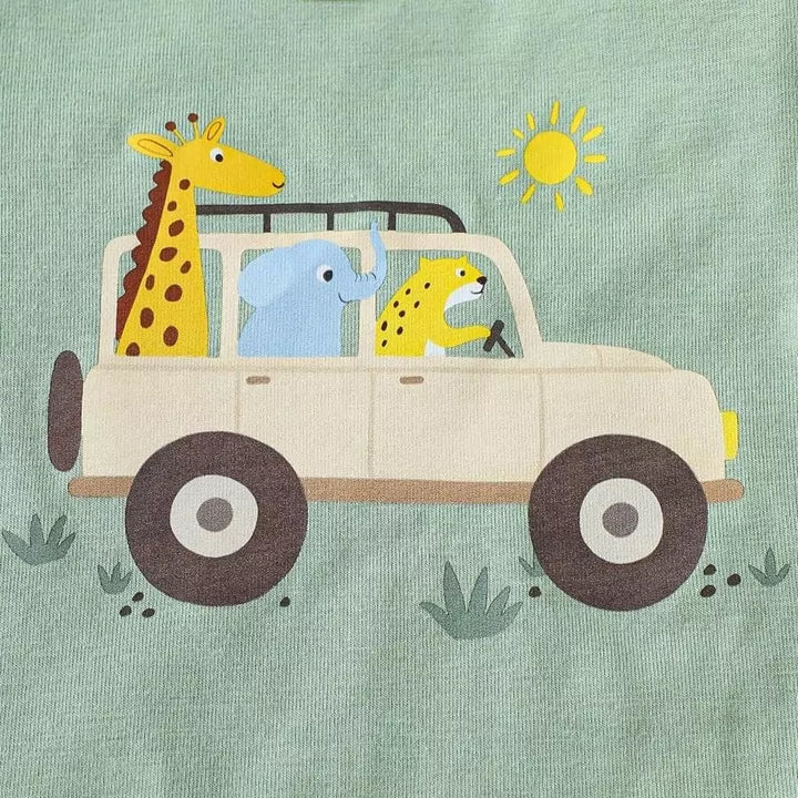 Conjunto Infantil Masculino Safari Estampado 6 Meses a 3 Anos