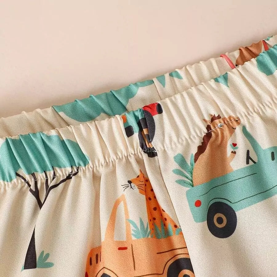 Conjunto Infantil Masculino Safari Estampado 6 Meses a 3 Anos