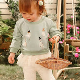 Conjunto Infantil Moletom com Tule e Estampa Bailarina 6M a 3A