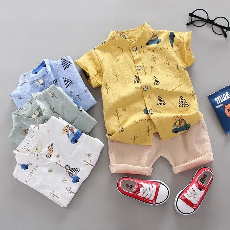 Conjunto Infantil SunnyKids Camiseta e Shorts Menino Algodão 0-3 Anos - Varialle