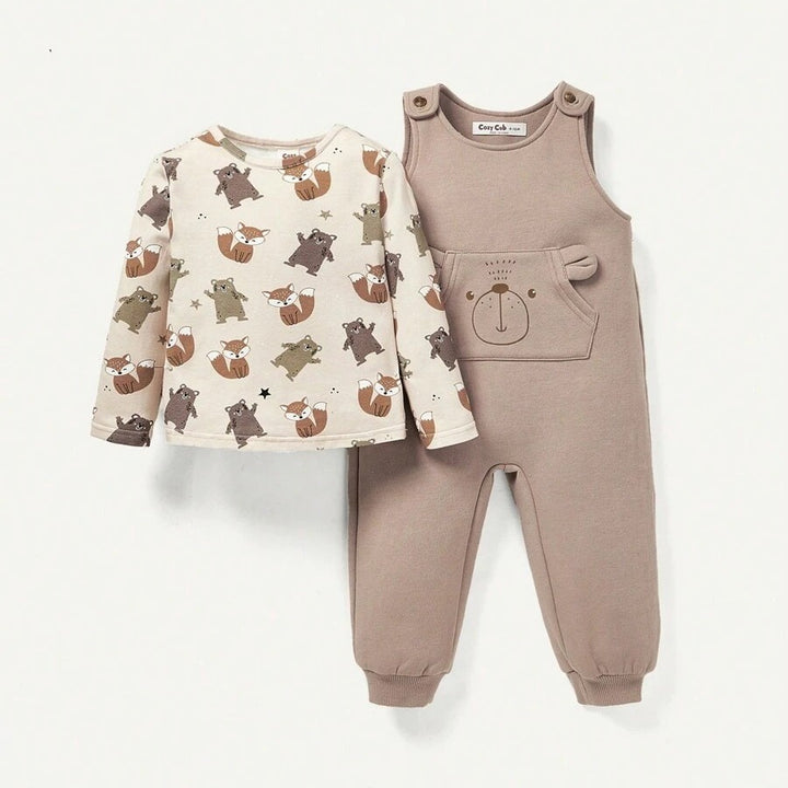 Conjunto Bebê Menino 2 Peças Estampa Urso e Raposa RN a 3 Anos Varialle