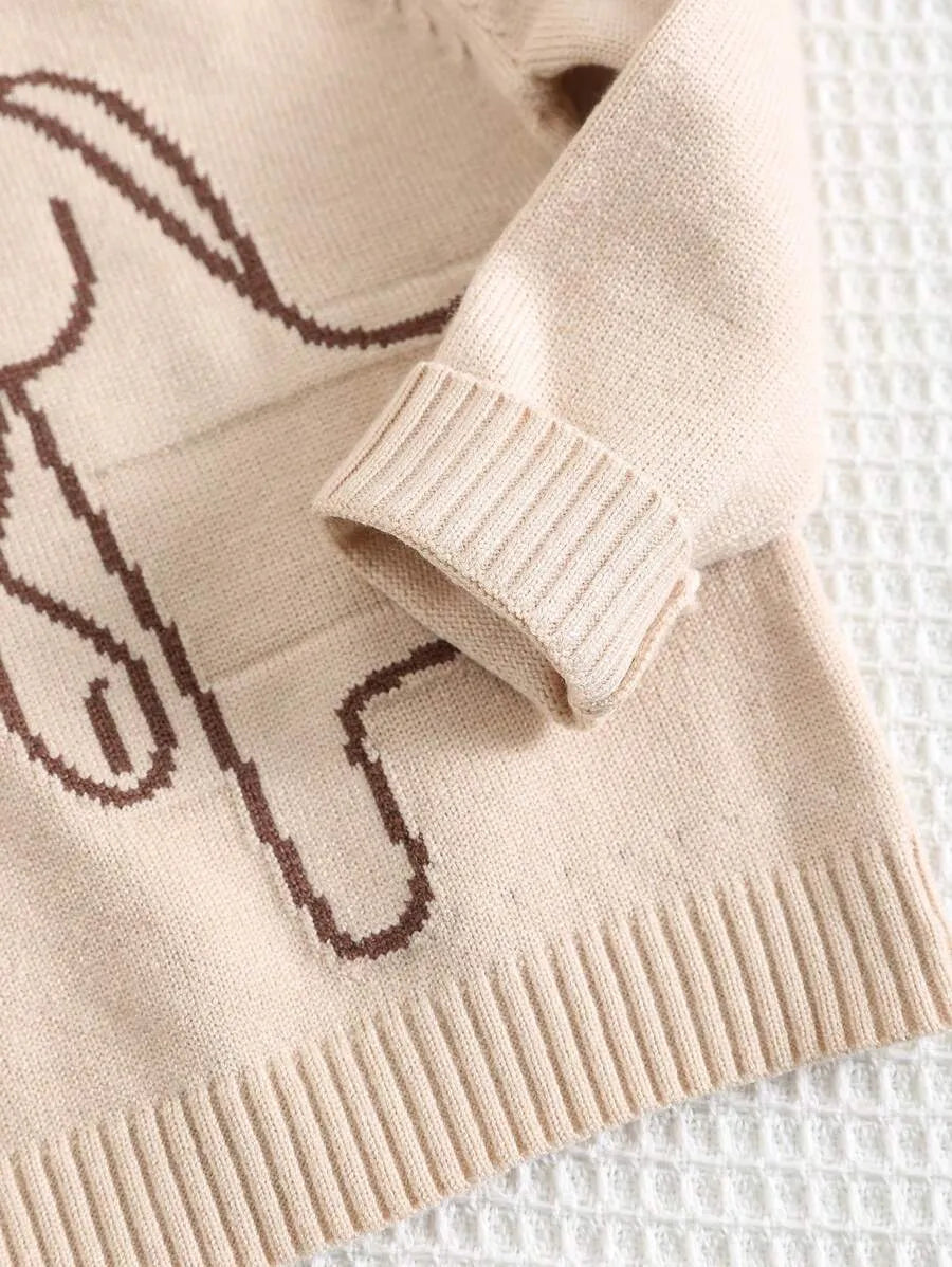 Conjunto Bebê Menino Tricô Cavalinho Calça Listrada 6 Meses a 3 Anos Varialle